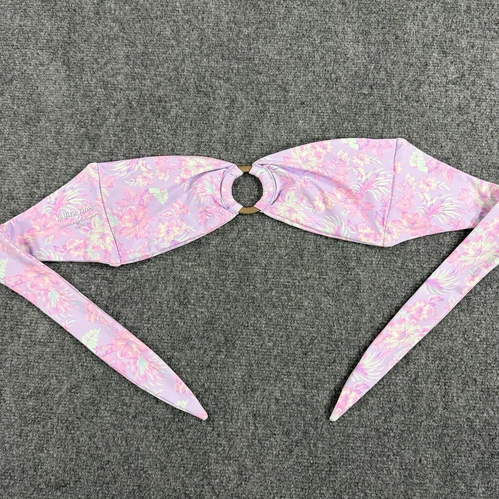 Kulani Kinis Bikini Top Womens Large Floral Print Bandeau Tie Swim Beach